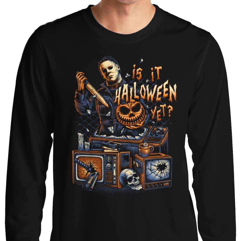 Glitchygorilla's 'Is It Halloween Yet?' Long Sleeve Crewneck Sweatshirt