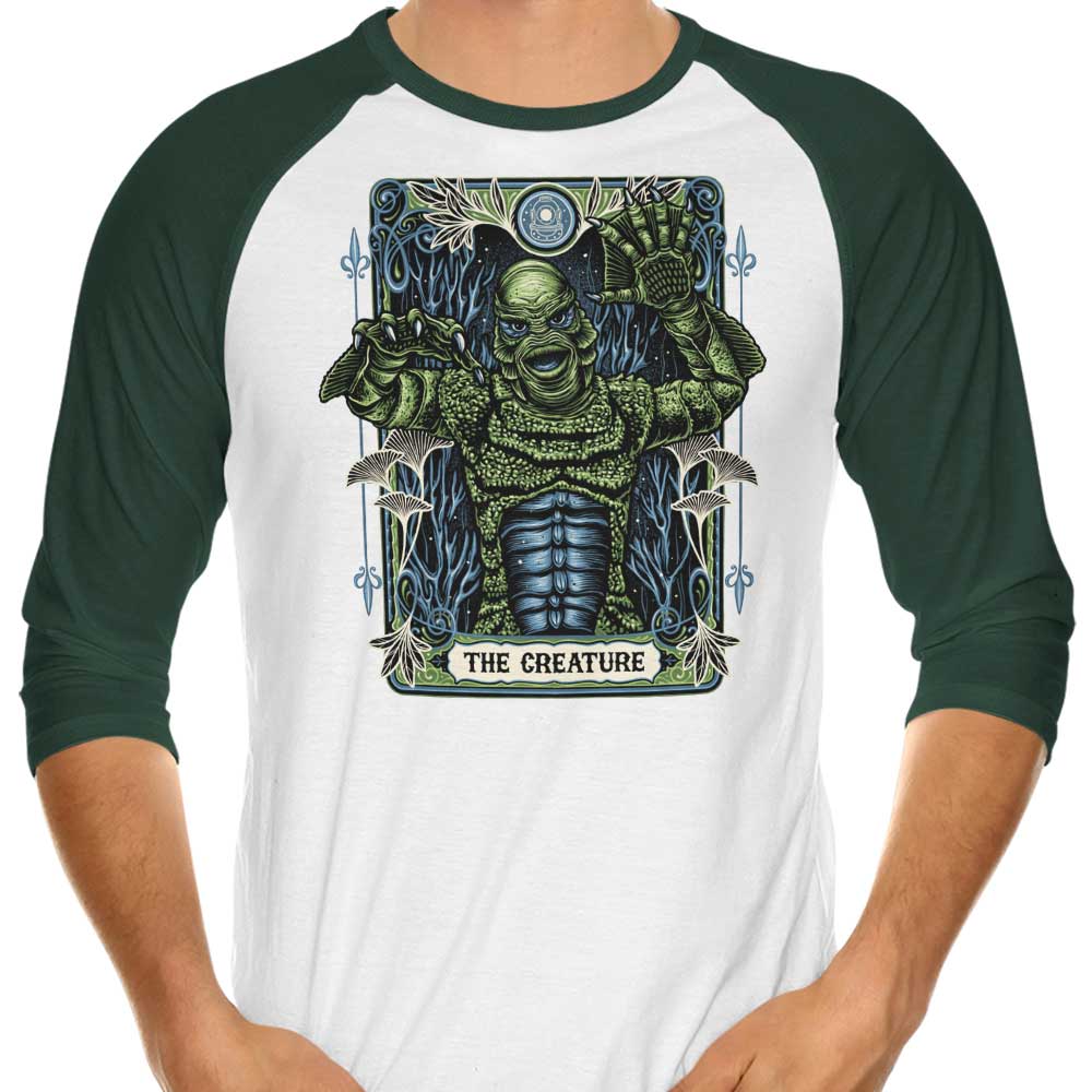 The Creature 3/4 Sleeve Raglan Style T-Shirt for Fashion Enthusiasts