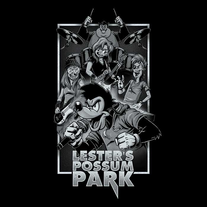 Possum Park Men's and Women's Long Sleeve Crewneck T-Shirt by Studio Mootant