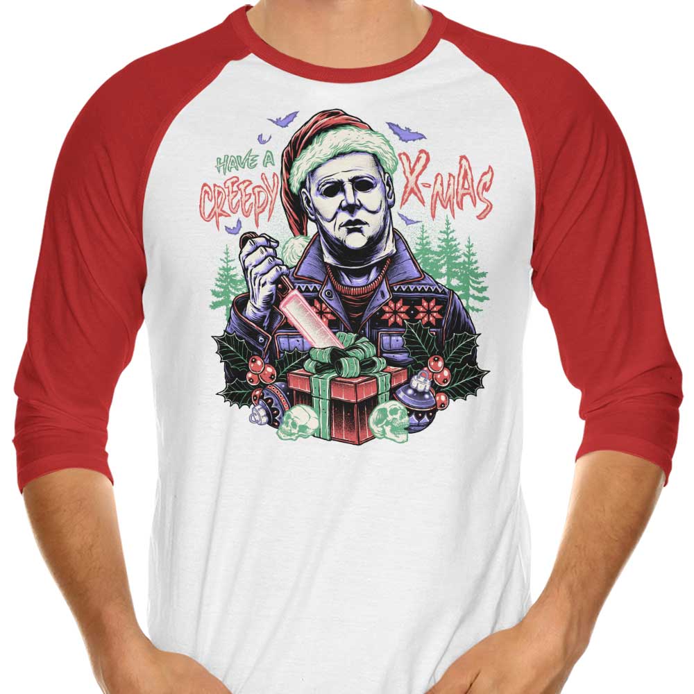 Spooky Christmas 3/4 Sleeve Raglan T-Shirt by Momma Gorilla