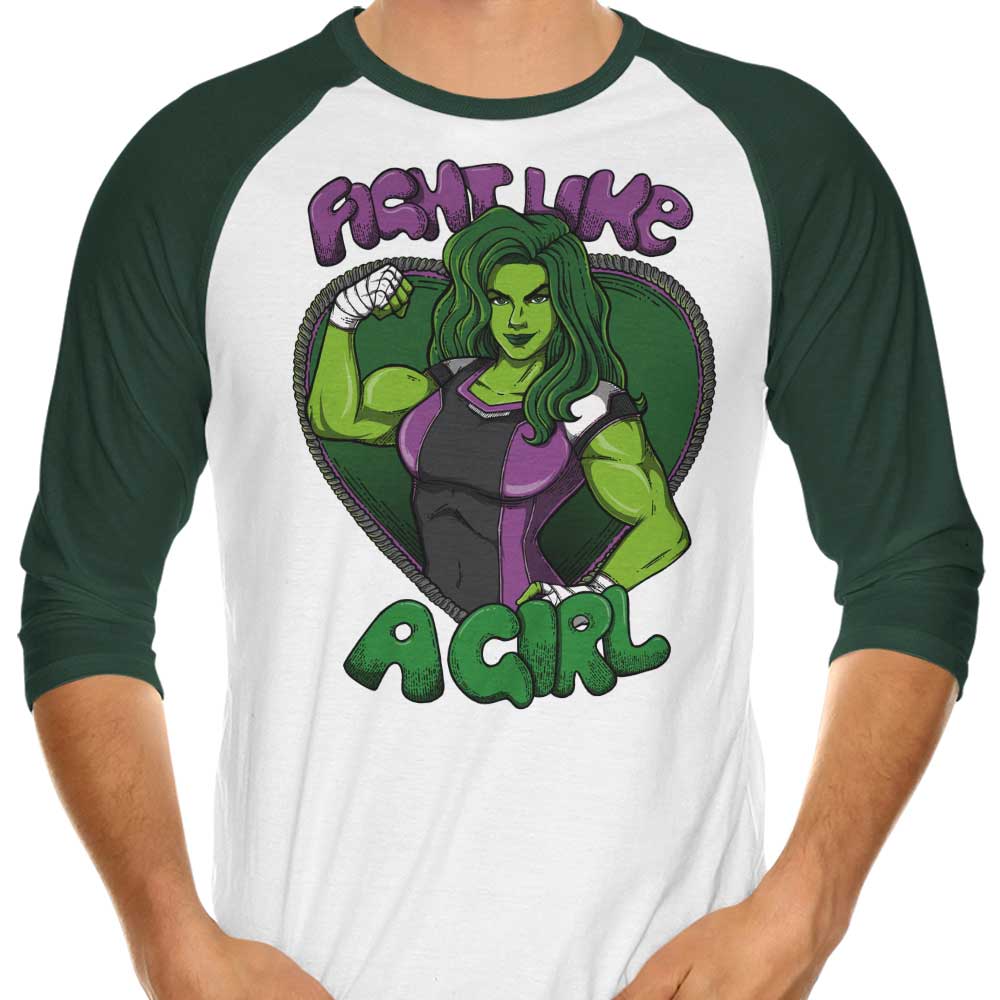 Guiseigne's 3/4 Sleeve Raglan T-Shirt - Fight Like a Hulk Style