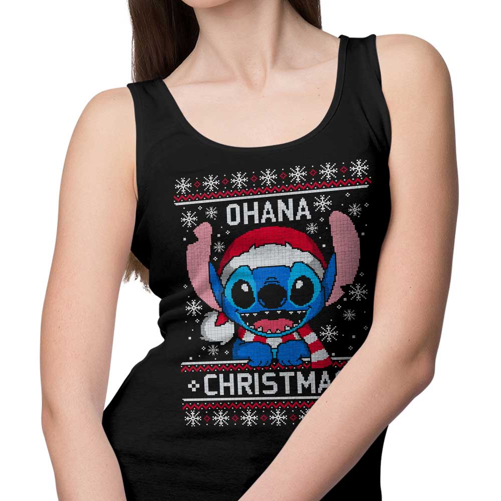 Ohana Christmas-themed Unisex and Women's Tank Tops for a Cozy Holiday