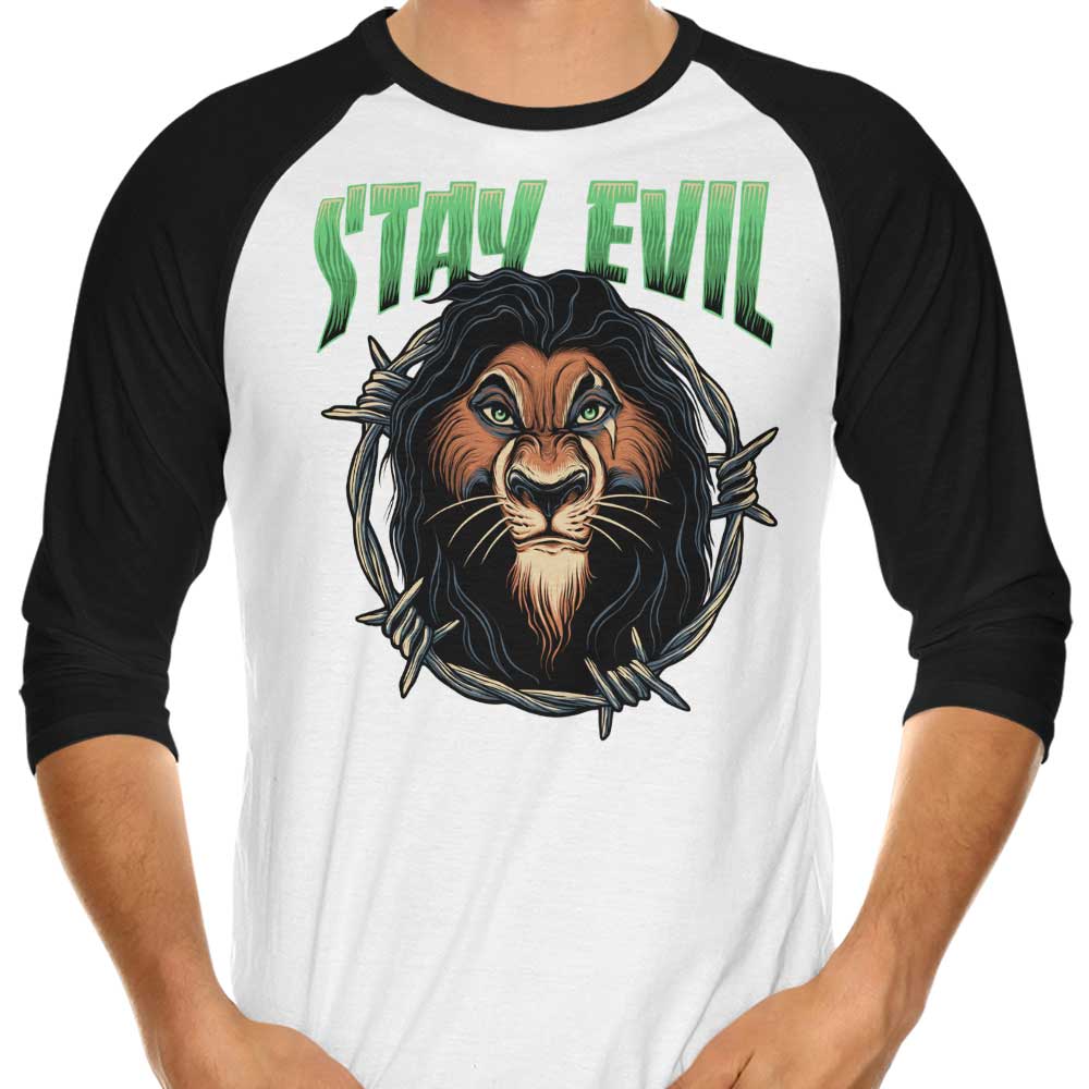 Stay Evil 3/4 Sleeve Raglan Stylish T-Shirt for Trendy Wear