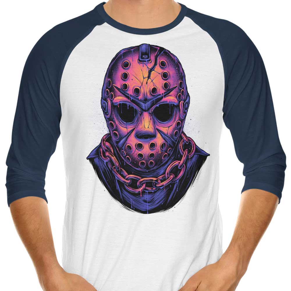 Glitchygorilla's 3/4 Sleeve Raglan Glowing Camper T-Shirt for Fashion - Forward Fans