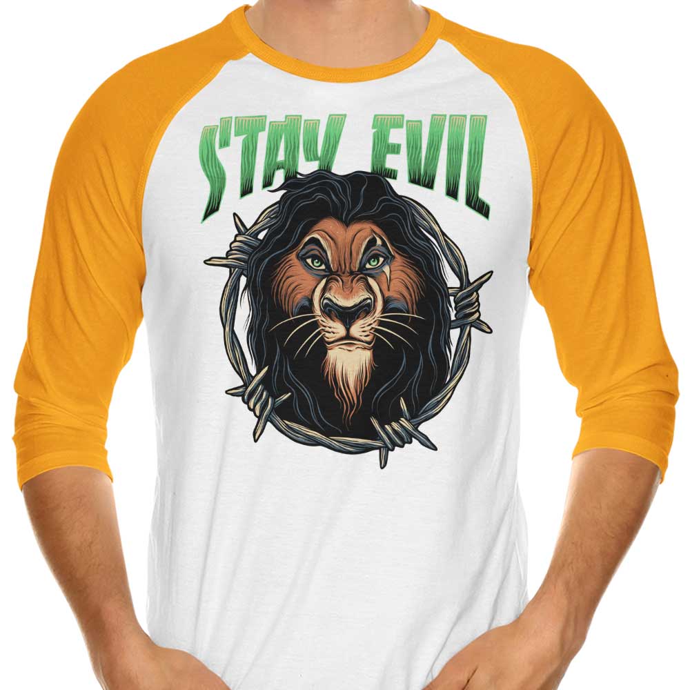 Stay Evil 3/4 Sleeve Raglan Stylish T-Shirt for Trendy Wear