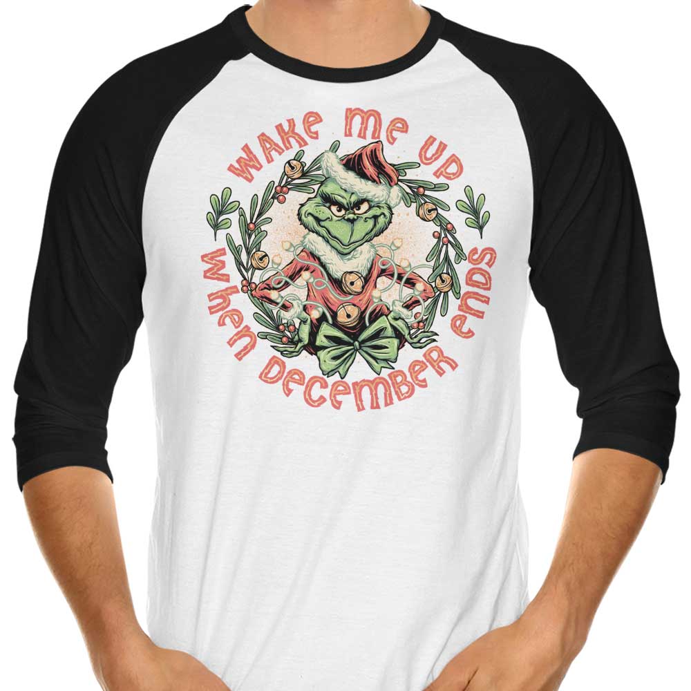 Wake Me Up - Three - Quarter Sleeve Raglan Style T - Shirt for a Stylish Look