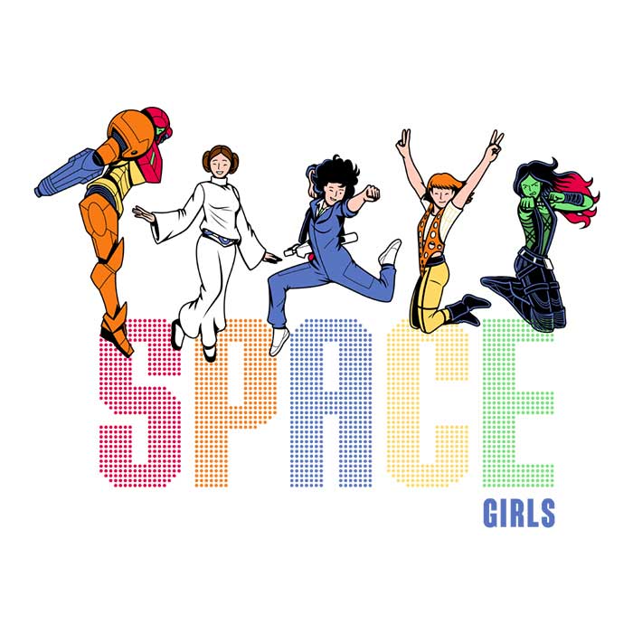 Stylish Space Girls 3/4 Sleeve Raglan Casual T-Shirt for Fashionable Wear