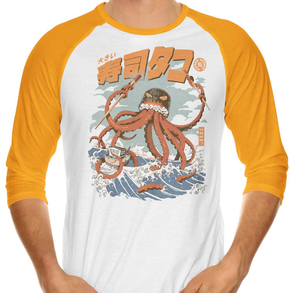 Ilustrata's Tako Sushi 3/4 Sleeve Stylish Raglan T - Shirt