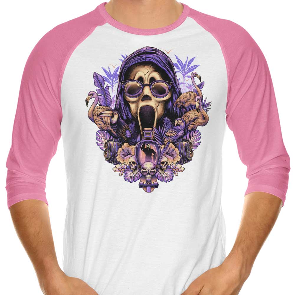 Tropical Ghost 3/4 Sleeve Raglan Stylish T-Shirt