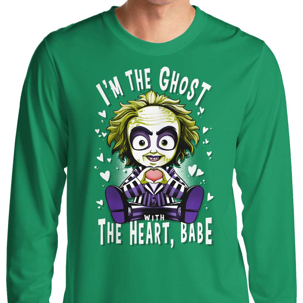 Alemaglia's The Ghost with the Heart Design Long Sleeve Crewneck T - Shirt for All Sizes