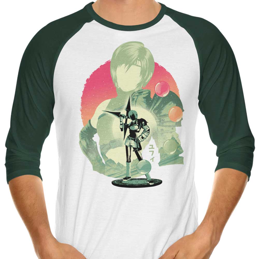 Hypertwenty's Ninja Materia Hunter Three - Quarter Sleeve Raglan Style T - Shirt
