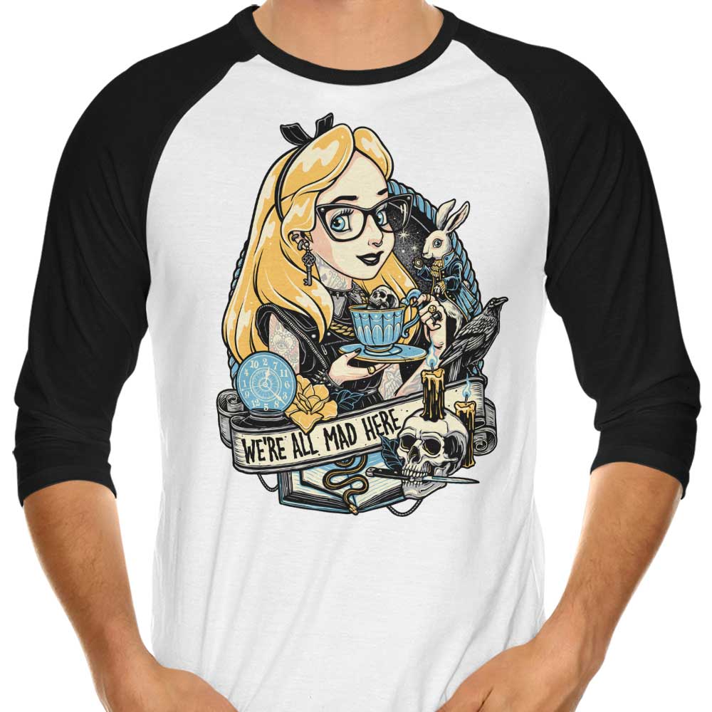 Momma Gorilla's Rocker Alice Style 3/4 Sleeve Raglan Casual T-Shirt for Fashion Lovers