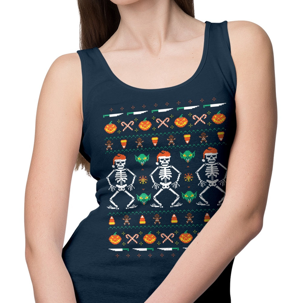 Hillary White's Festive Trick or Christmas Unisex and Women's Tank Tops