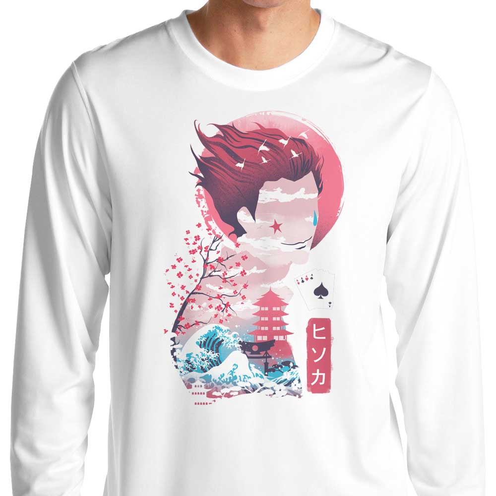 Long Sleeve Ukiyo - e Inspired Hunter T - Shirt for Fashion Enthusiasts
