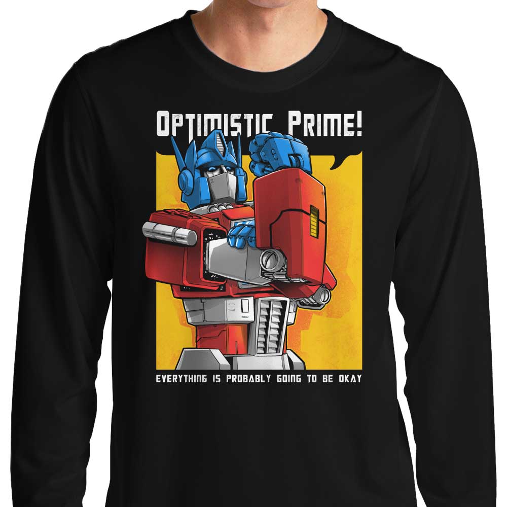 Alemaglia's Optimistic Prime Long - Sleeve Comfortable T - Shirt