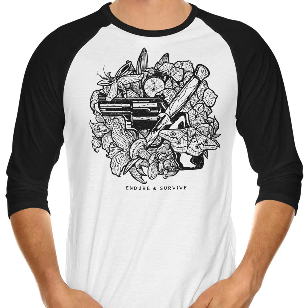 Demonigote's 3/4 Sleeve Raglan T-Shirt - Endure and Prevail