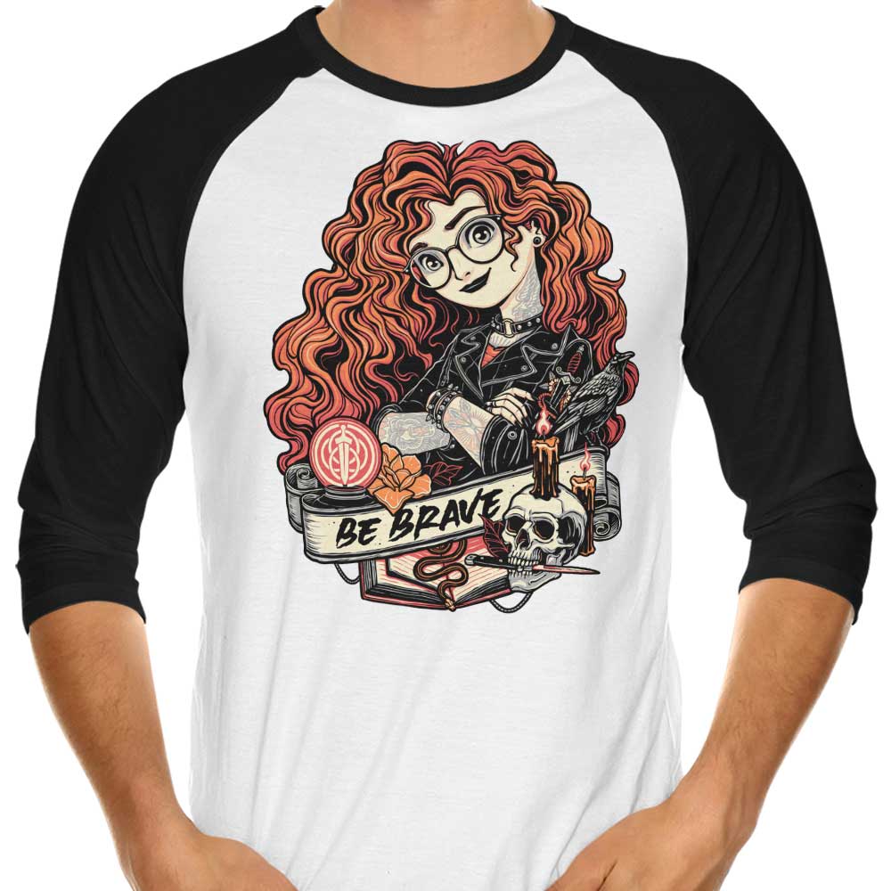 Be Courageous - Three - Quarter Sleeve Raglan Style T - Shirt for a Bold Look