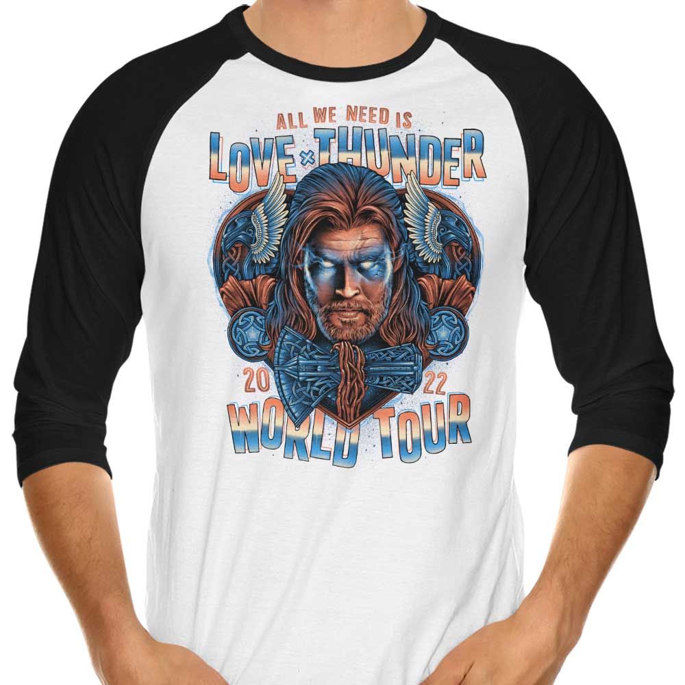 Glitchygorilla's Thunder World Tour 3/4 Sleeve Stylish Raglan T-Shirt