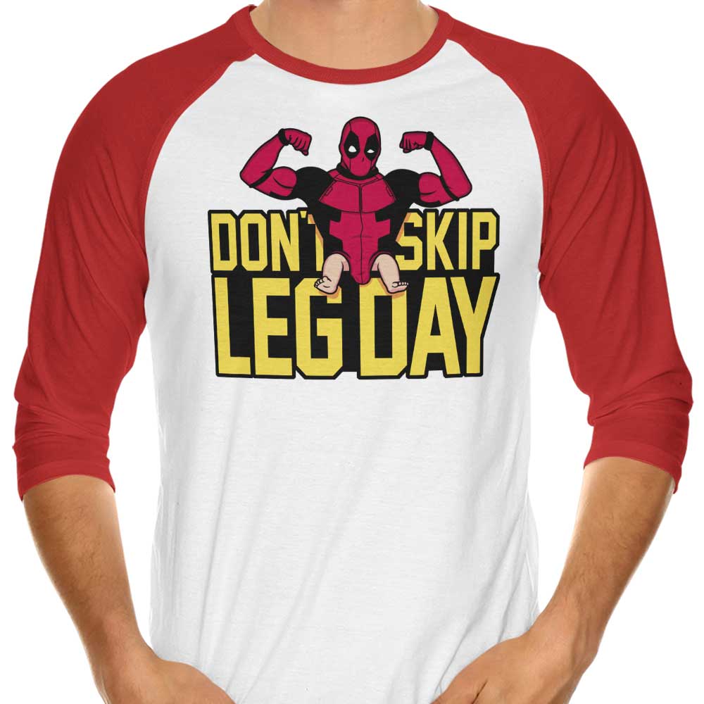 Raffiti's 'Don't Skip Leg Day' 3/4 Sleeve Raglan Style Men's T-Shirt