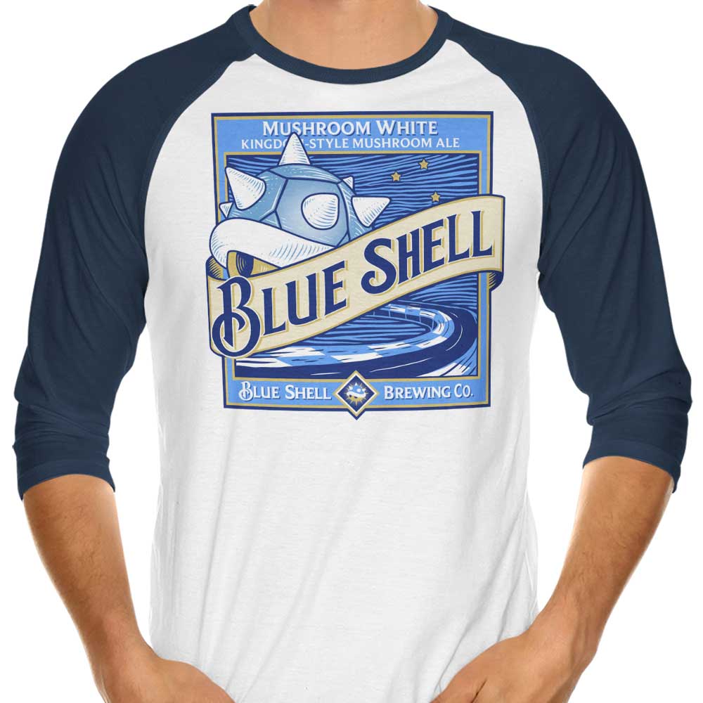 Stylish Blue 3/4 Sleeve Raglan T-Shirt by Kinda Creative