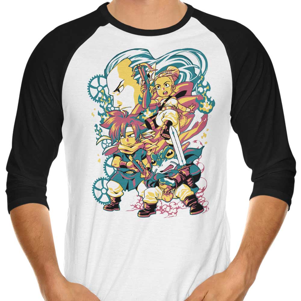 1wing's 3/4 Sleeve Raglan T-Shirt for Time - Traveling Enthusiasts