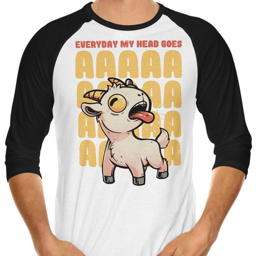 Edu.ely's 3/4 Sleeve Raglan T-Shirt - 'My Head Goes'