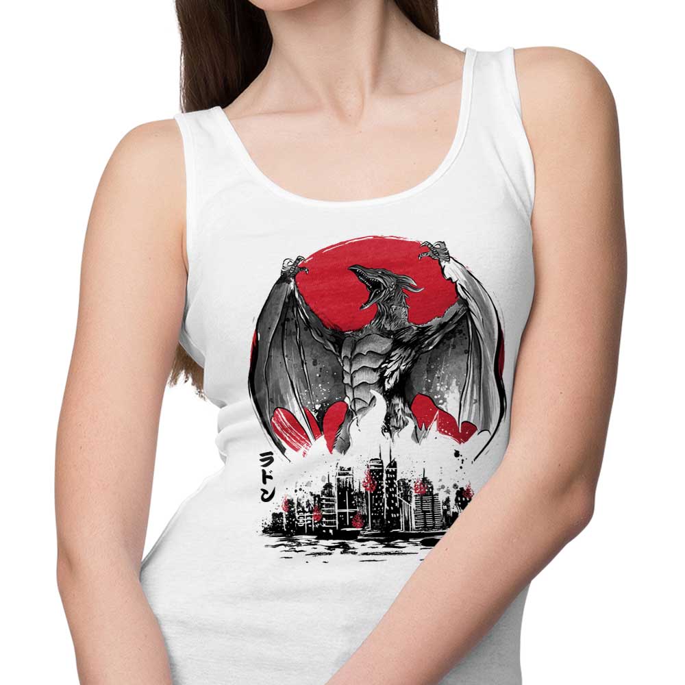 Dr. Monekers' Pteranodan Rising Sumi-e Men's and Women's Comfortable Tank Tops