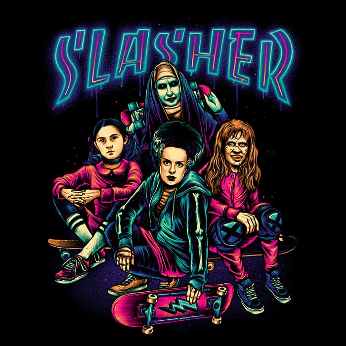 Glitchygorilla Slasher Girls Long Sleeve Comfortable T-Shirt