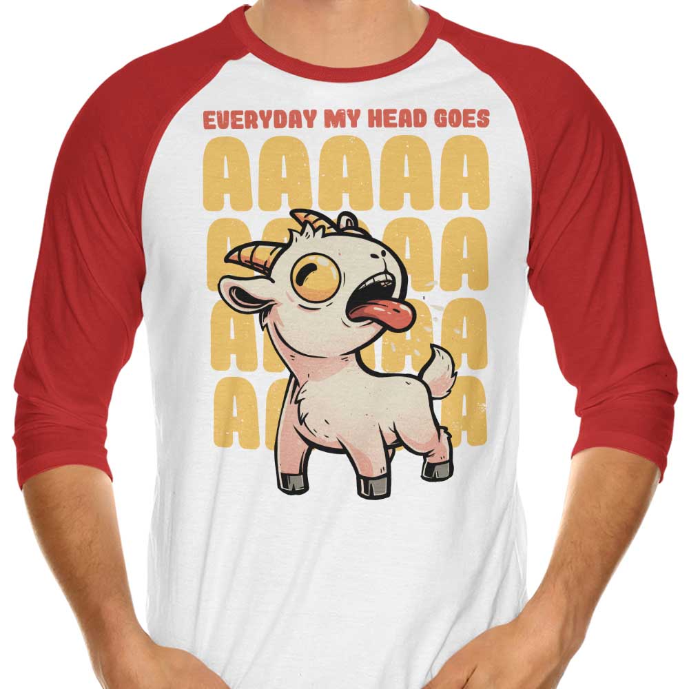 Edu.ely's 3/4 Sleeve Raglan T-Shirt - 'My Head Goes'
