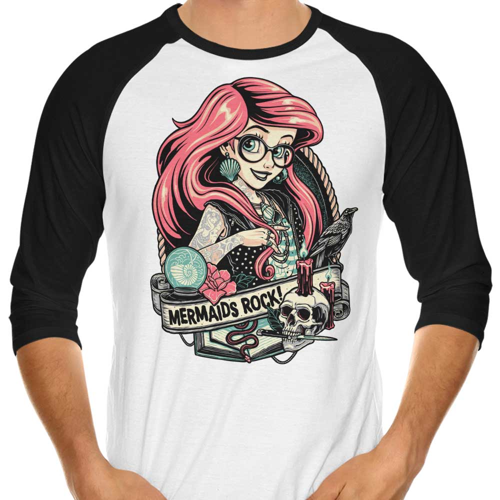 Mermaid's Rock Three - Quarter Sleeve Raglan Style T - Shirt for Casual Wear