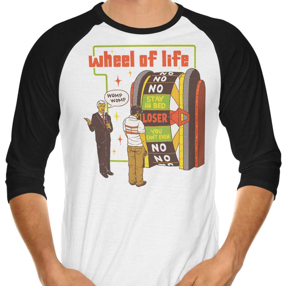 Three - Quarter Sleeve Raglan Wheel of Life T - Shirt