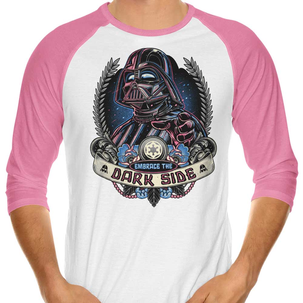 Embrace the Enigmatic Dark Side with a Stylish 3/4 Sleeve Raglan T-Shirt