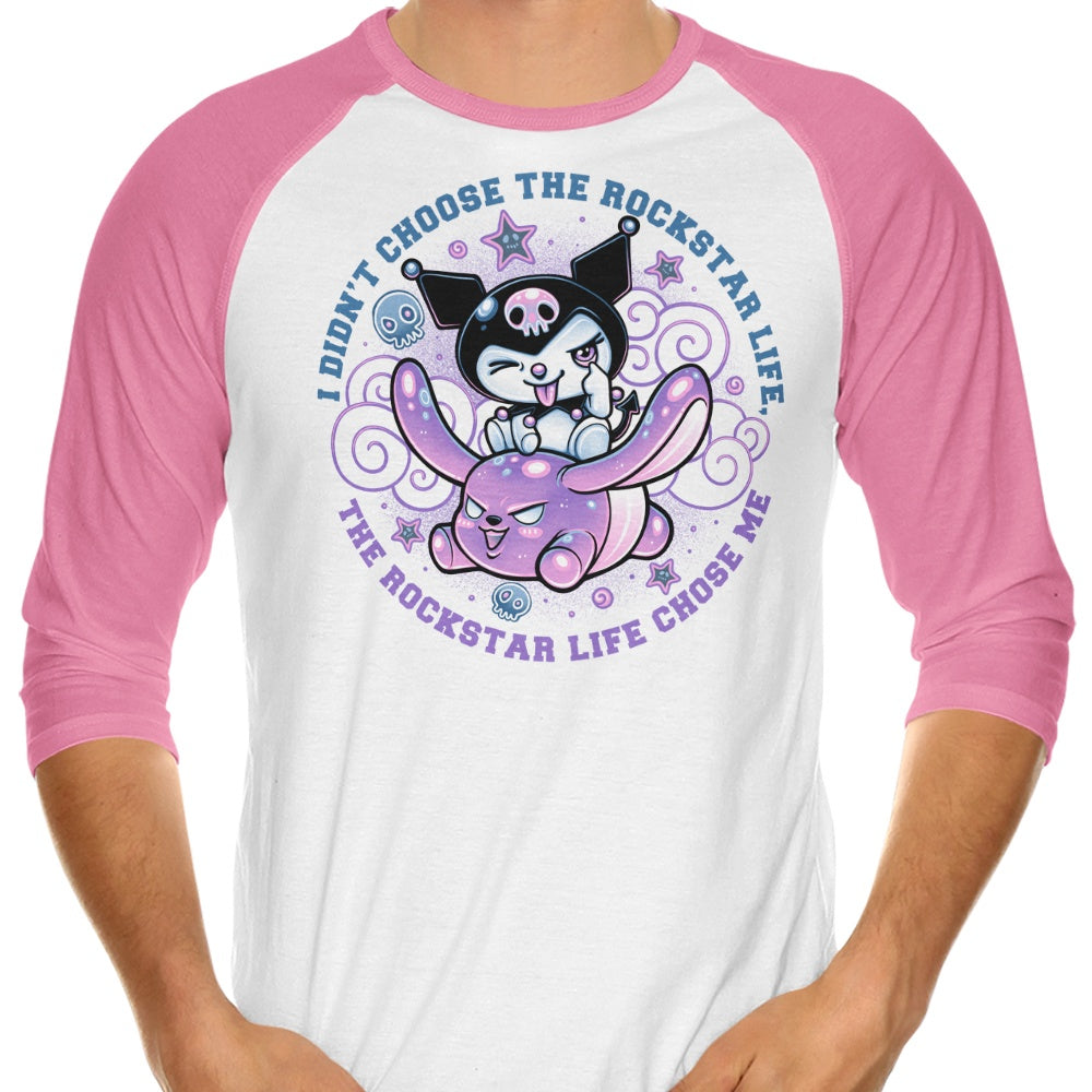 Adorable Rockstar Style 3/4 Sleeve Raglan Casual T-Shirt