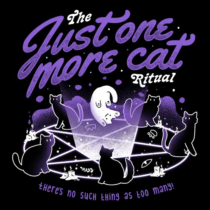 Elegant Long Sleeve T-Shirt with 'Just One More Cat' Design