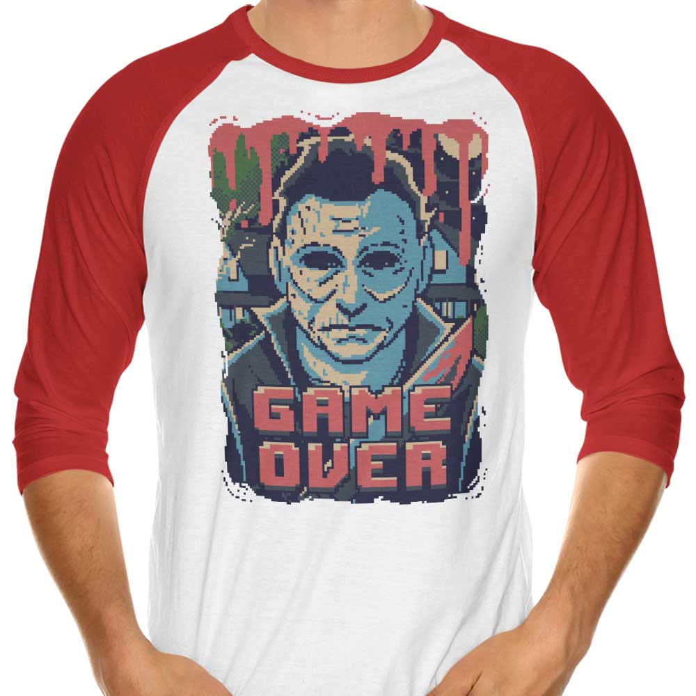 Halloween Pixel 3/4 Sleeve Raglan Stylish T-Shirt