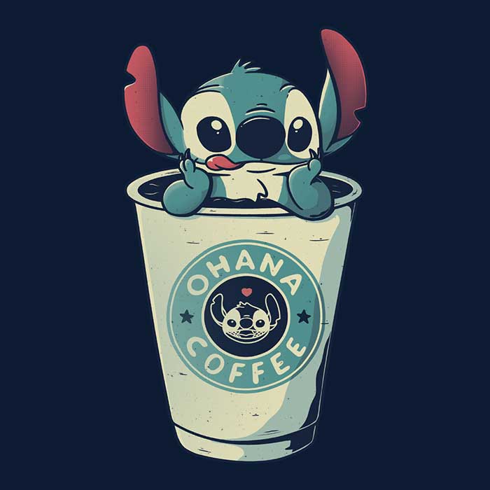 Ohana Coffee Three - Quarter Sleeve Raglan Style T - Shirt for Casual Wear
