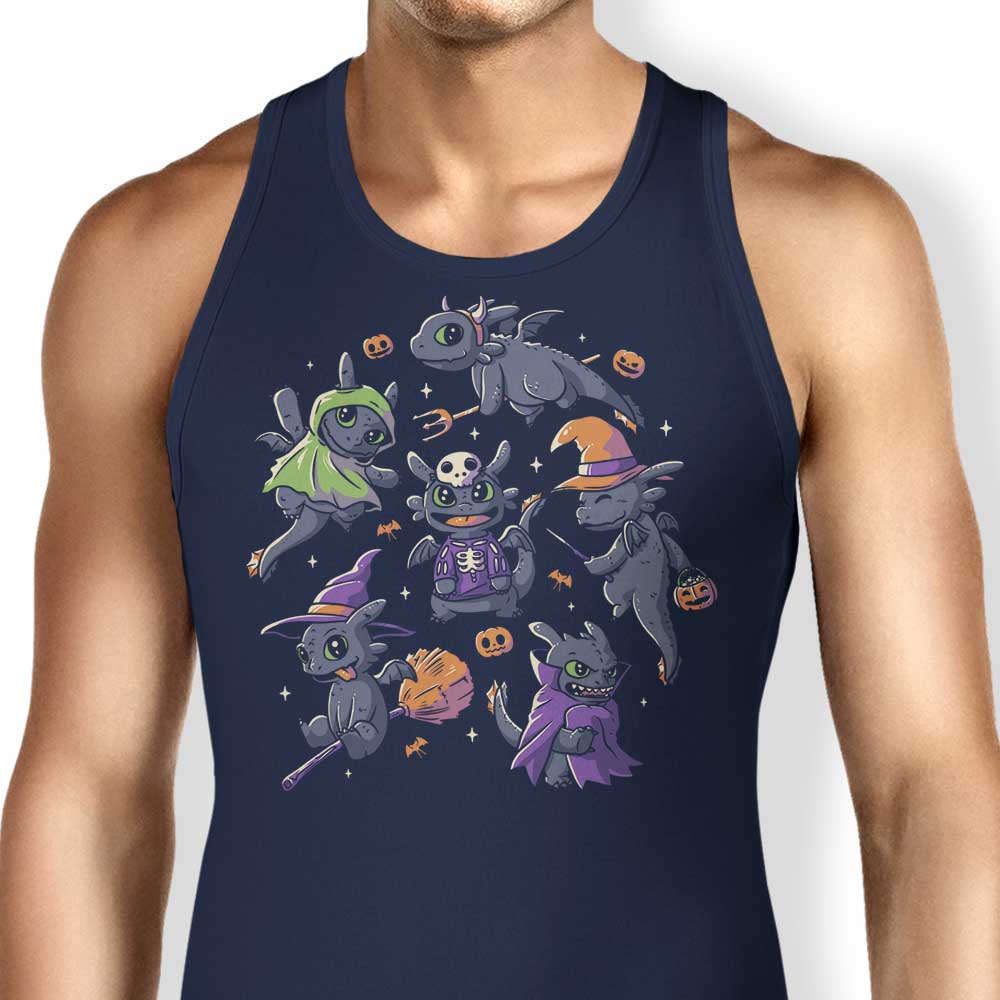 Halloween-themed Dragon Print Tank Tops for Men and Women