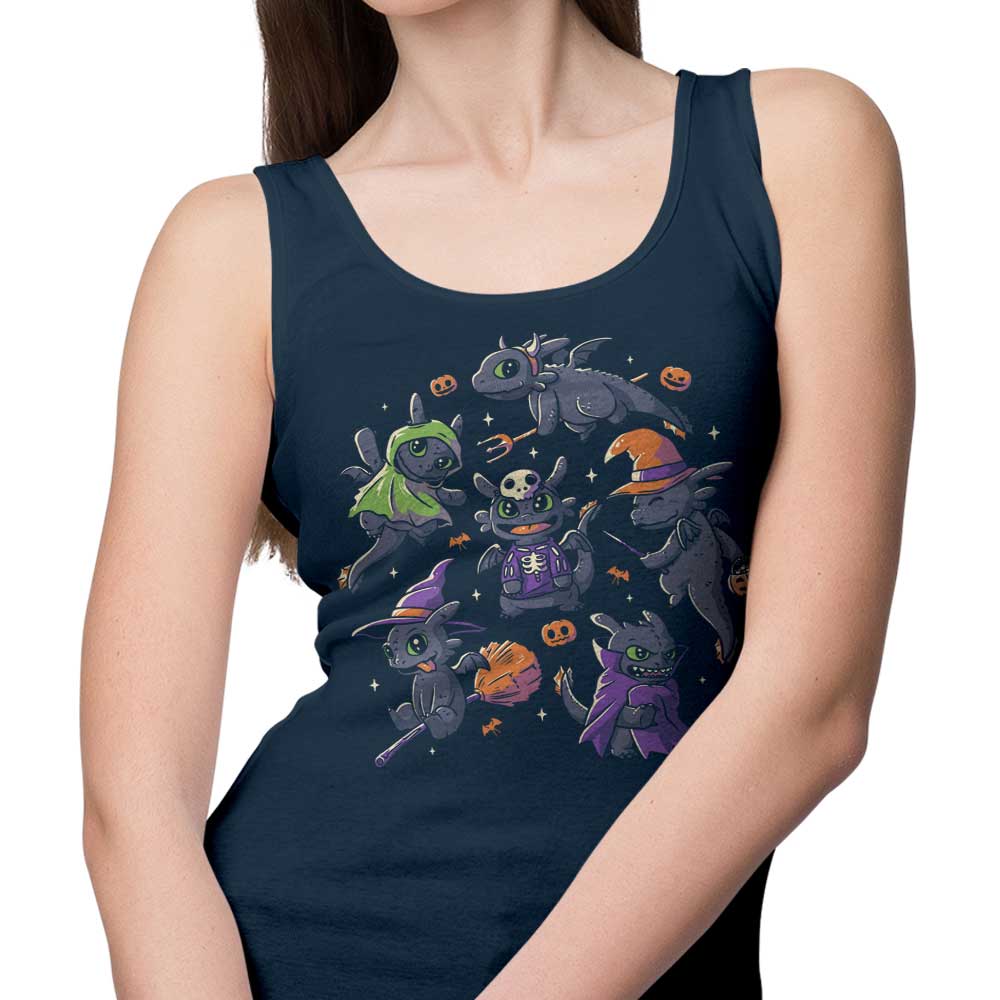 Halloween-themed Dragon Print Tank Tops for Men and Women