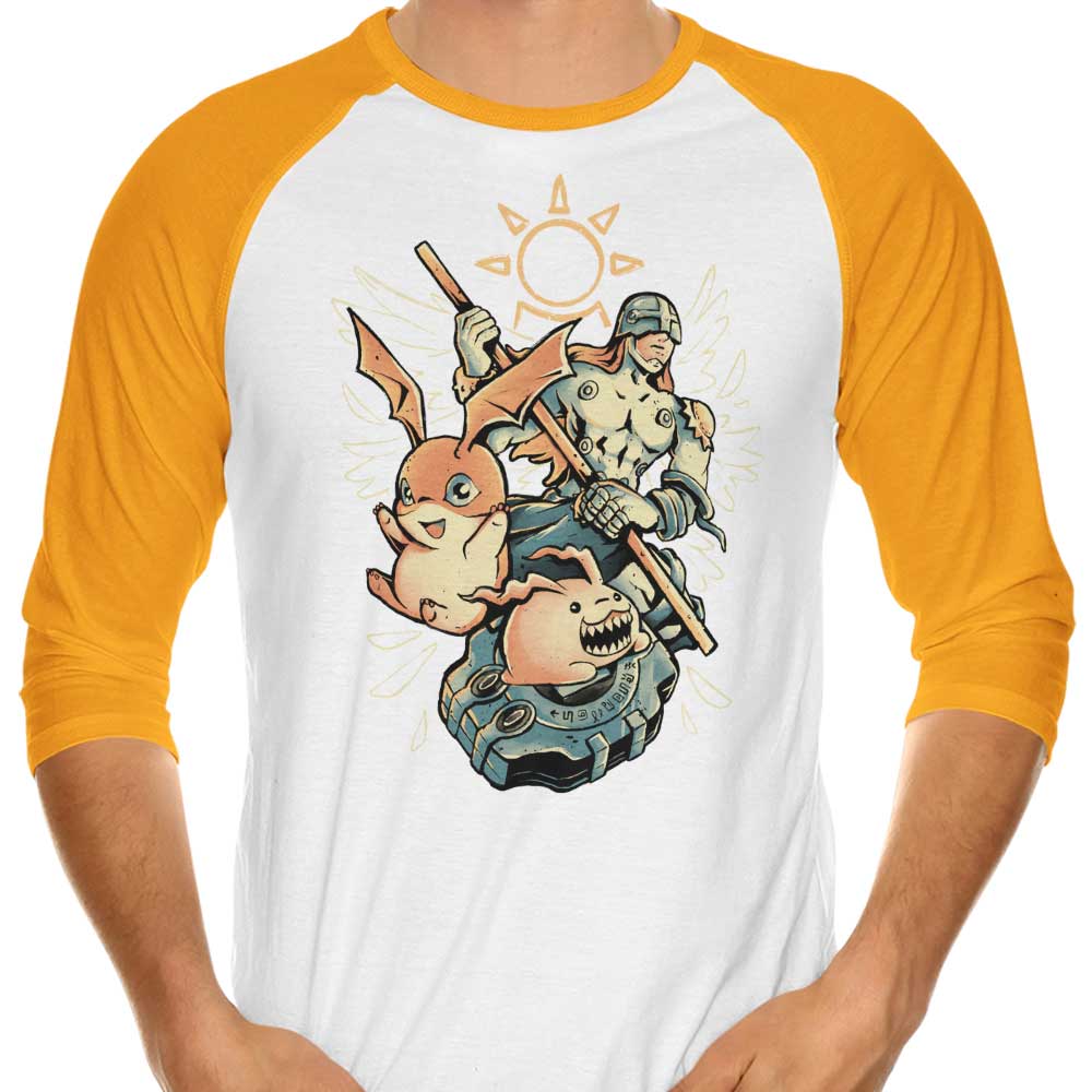 3/4 Sleeve Raglan Digital Hamster Evolution T-Shirt - A Fashionable and Unique Apparel