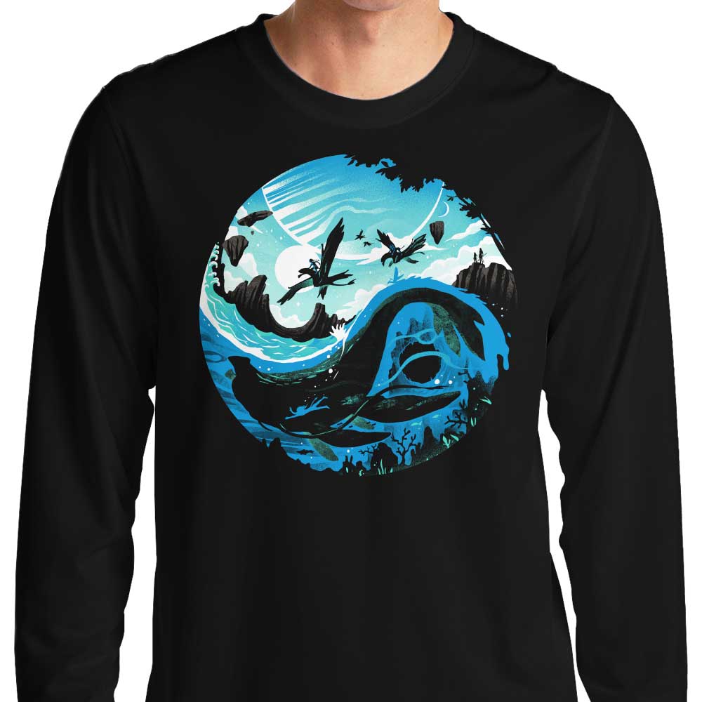 Long Sleeve YinYang of Water Graphic T-Shirt by Alemaglia