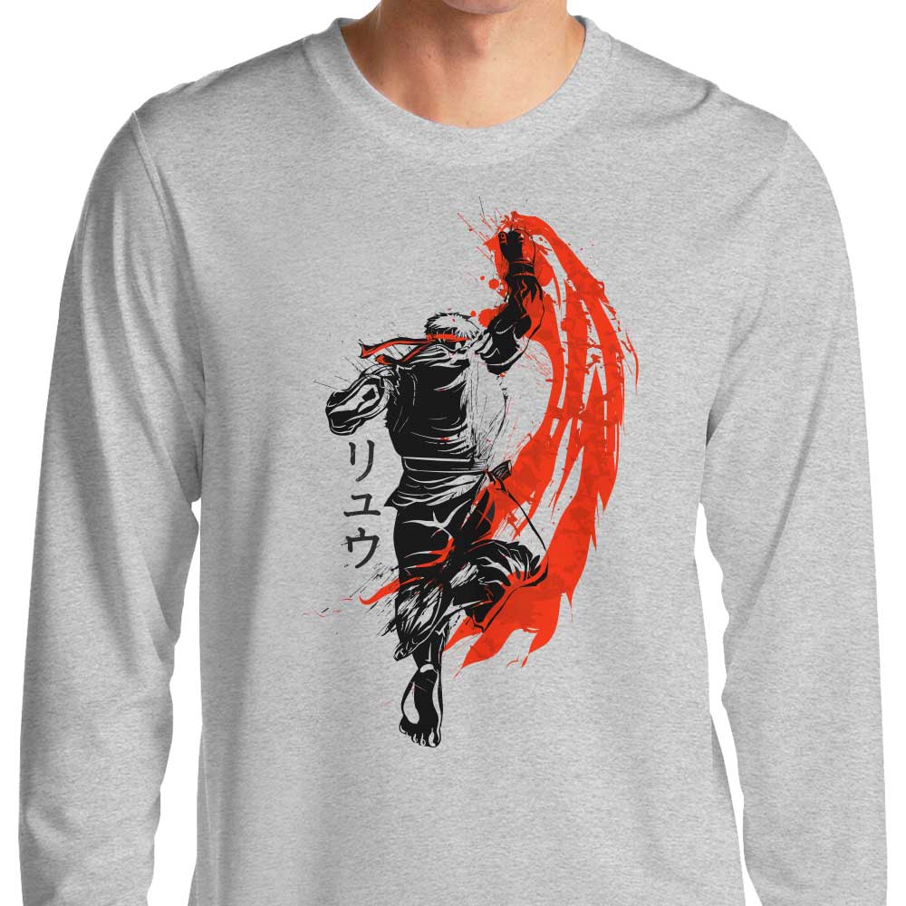 Long Sleeve Traditional Fighter T-Shirt - A Classic from Donnie Illustrations