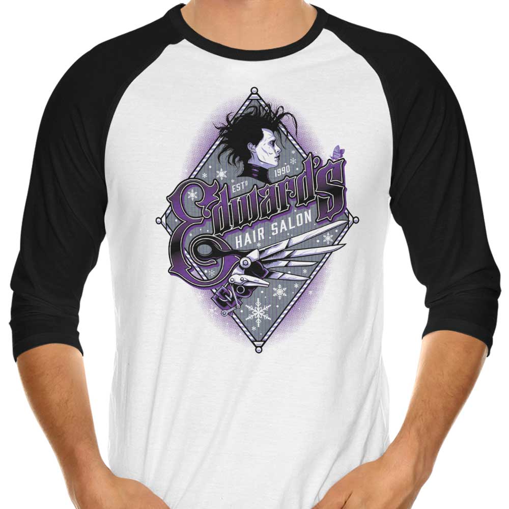 Edwards Hair Salon Branded Three - Quarter Sleeve Raglan Style T - Shirt