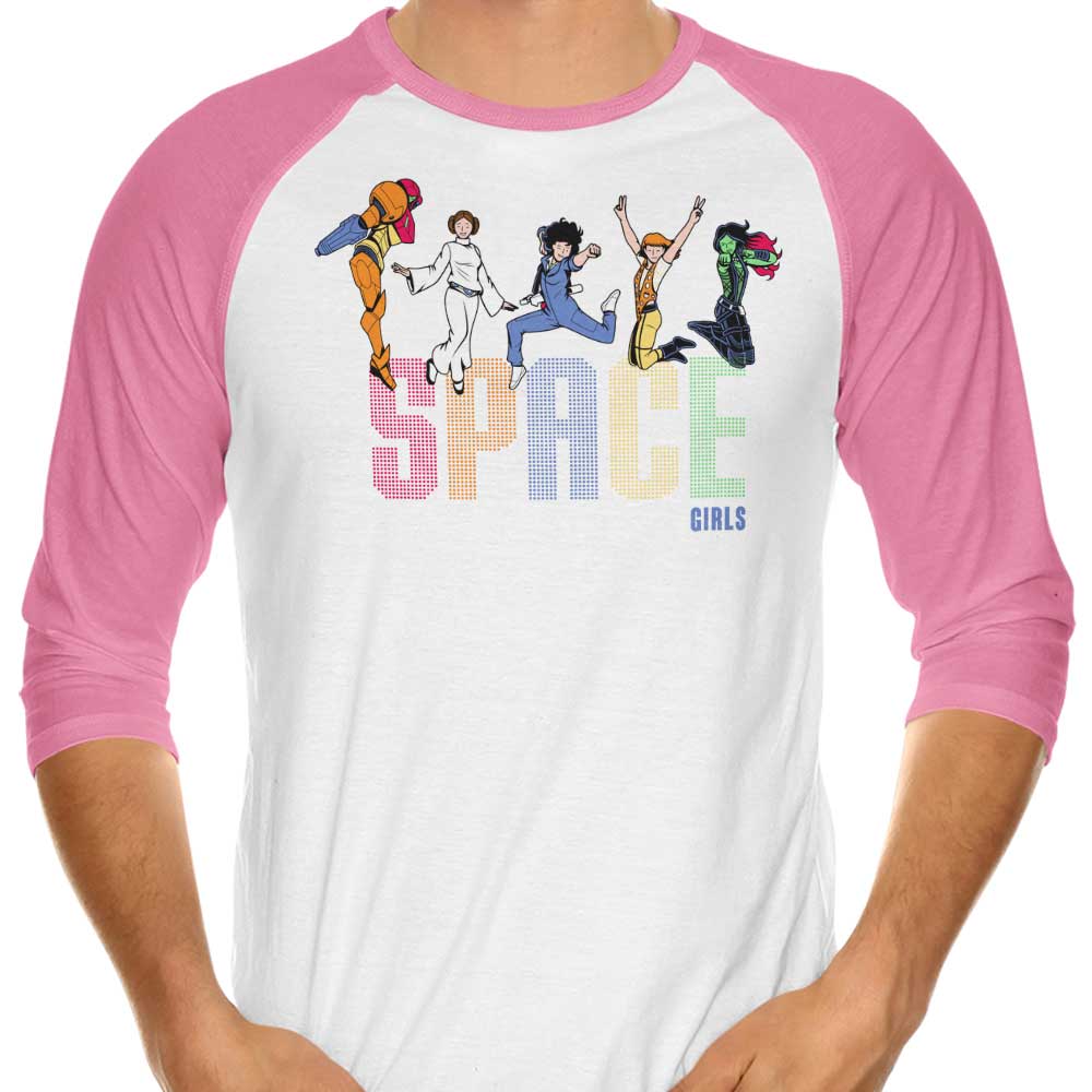 Stylish Space Girls 3/4 Sleeve Raglan Casual T-Shirt for Fashionable Wear
