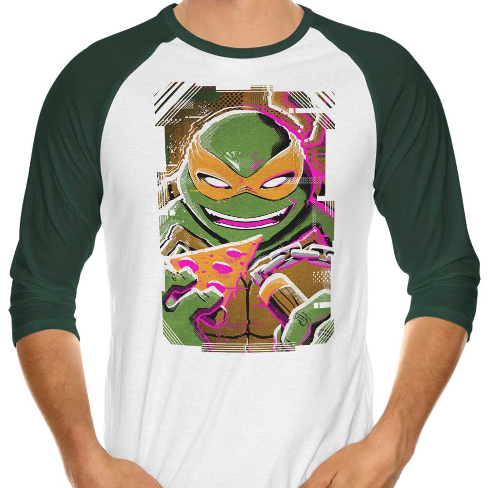 Unique Michelangelo Glitch 3/4 Sleeve Raglan Casual T-Shirt