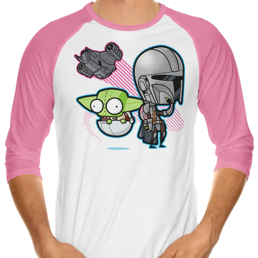 Stylish 3/4 Sleeve Raglan T-Shirt Featuring Zim Djarin