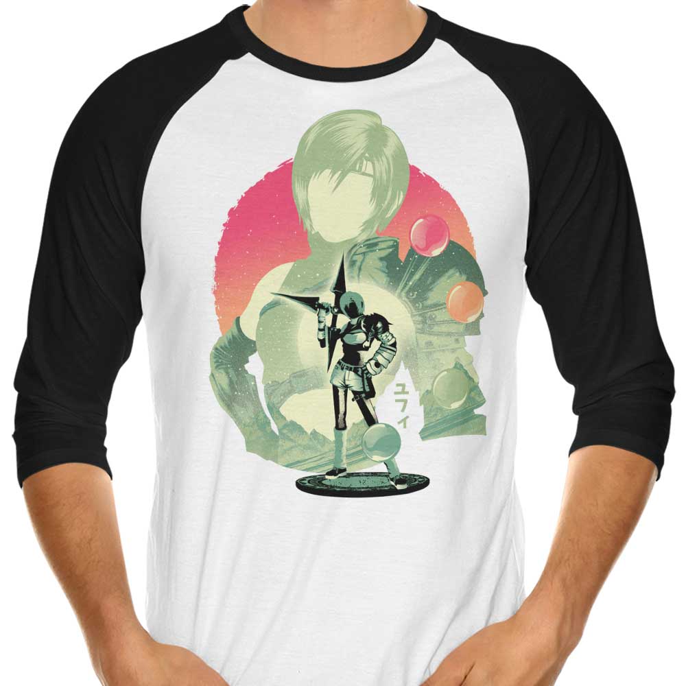 Hypertwenty's Ninja Materia Hunter Three - Quarter Sleeve Raglan Style T - Shirt