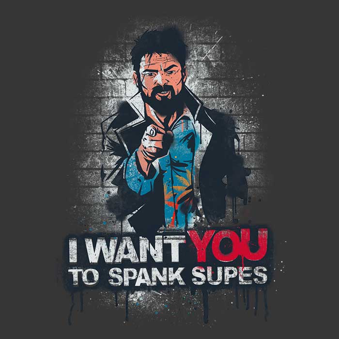 Getsousa's Cool 3/4 Sleeve Raglan 'Spank Supes' T-Shirt