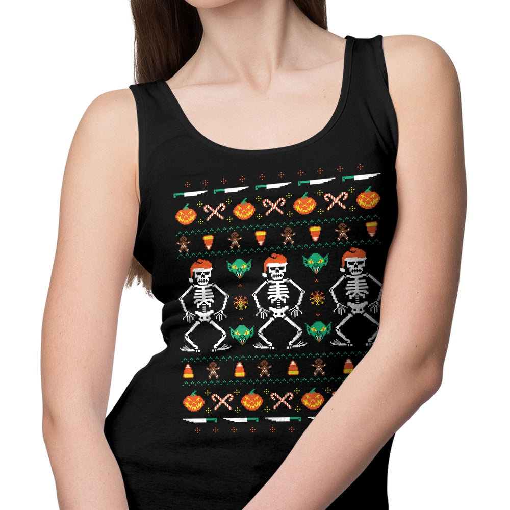 Hillary White's Festive Trick or Christmas Unisex and Women's Tank Tops
