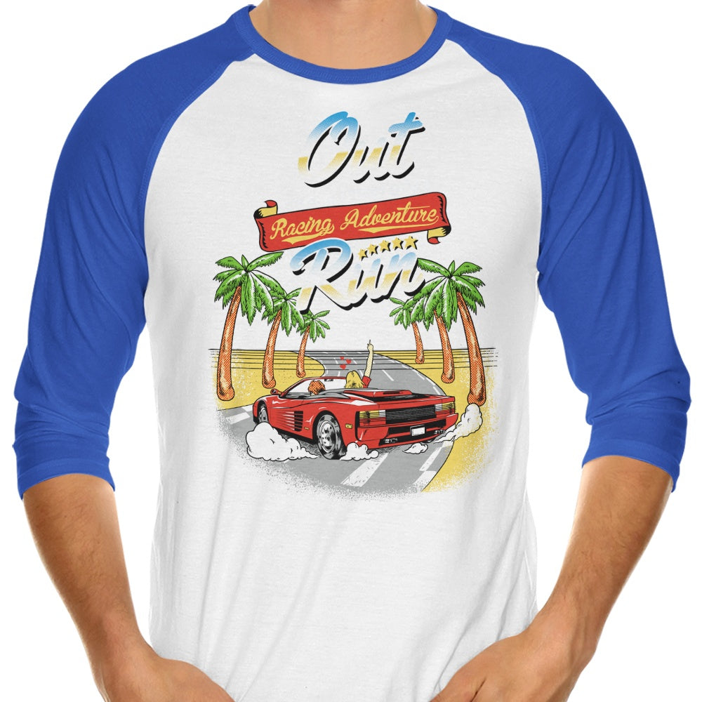 Outrun Style 3/4 Sleeve Raglan Casual T-Shirt by Adam Works