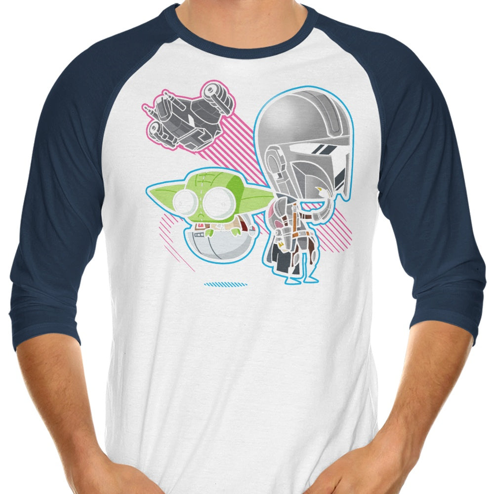 Stylish 3/4 Sleeve Raglan T-Shirt Featuring Zim Djarin